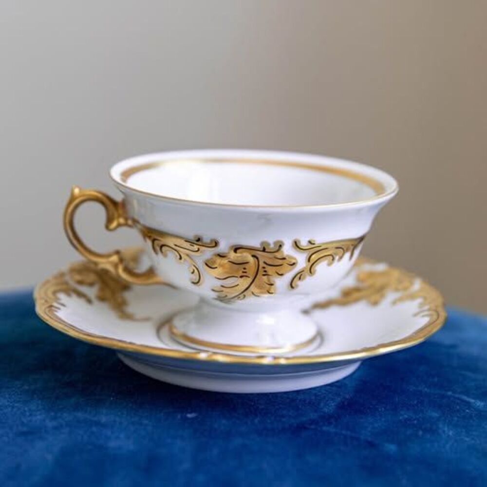 Vintage Wałbrzych Polish Porcelain Teacup & Saucer Set